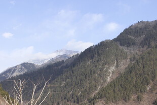 青山葱郁的秀丽山景