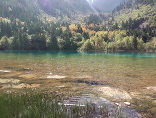 山间清澈湖泊美景