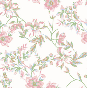 粉色花卉图案无缝背景