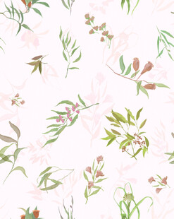 清新植物水彩花卉图案