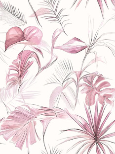 粉色热带植物图案背景
