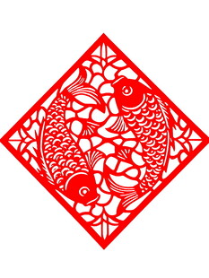 双鱼剪纸图案