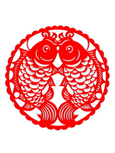 双鱼剪纸图案