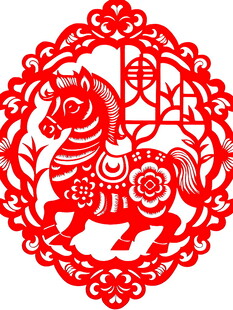 剪纸骏马图