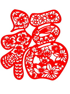 传统剪纸福字图案