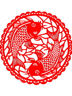 双鱼剪纸图案