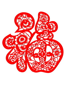 传统剪纸福字图案