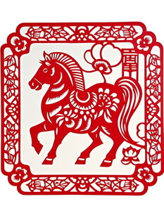 剪纸骏马图