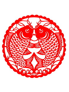 双鱼剪纸图案