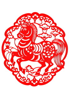 骏马剪纸图案