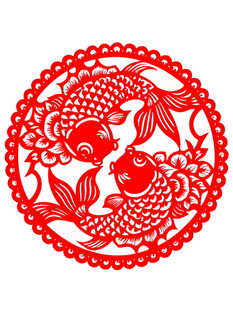 双鱼剪纸图案