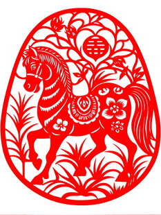 马形剪纸艺术作品