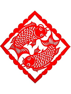 双鱼剪纸图案