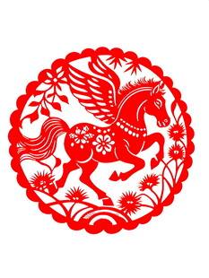 剪纸骏马图