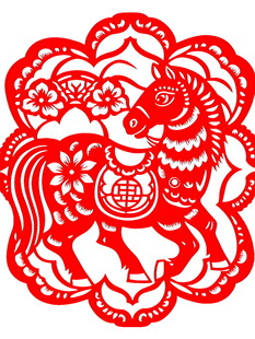 马形剪纸艺术作品