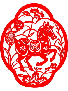马形剪纸艺术作品