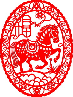 马年剪纸艺术图案
