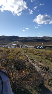 草原风光与远处的帐篷