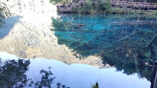 清澈湖水倒映周边景致