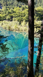 梦幻蓝湖 山林环绕美景