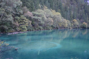 梦幻蓝湖 山林环绕之景