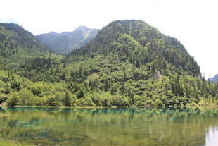 青山绿水间的静谧湖泊