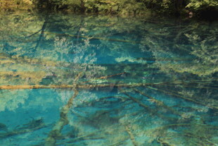 抽象蓝绿交织纹理画面