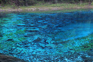 清澈蓝湖 水底景致迷人
