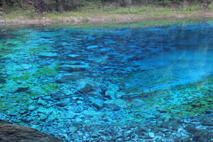 清澈蓝湖 水底景致迷人