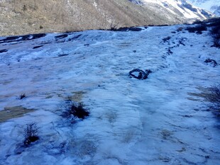 冰封河谷的冬日景象