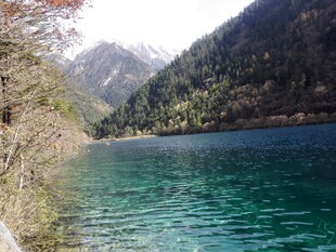 九寨沟清澈湖水美景