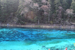 梦幻蓝湖 山林环绕之景