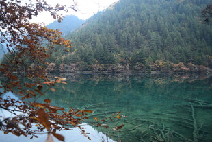 青山绿水间的静谧湖景