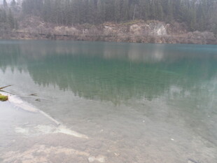 宁静湖畔的清澈湖水