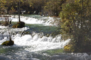 山间湍急溪流景观