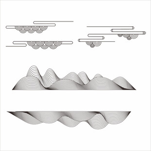 中式水墨山水装饰图案