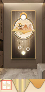 现代轻奢线条招财山水福禄玄关画