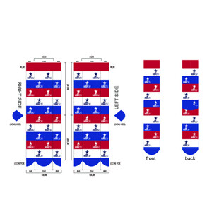 不同尺寸蓝色花纹柱状物展示