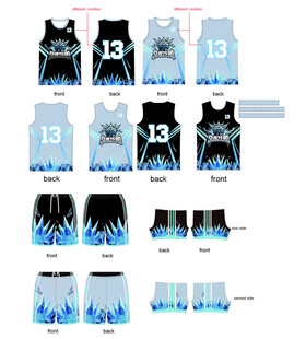 双面冰篮球运动套装设计款式展示