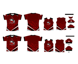 红色运动服饰套装展示