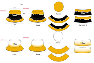 多款黄色帽子设计稿展示