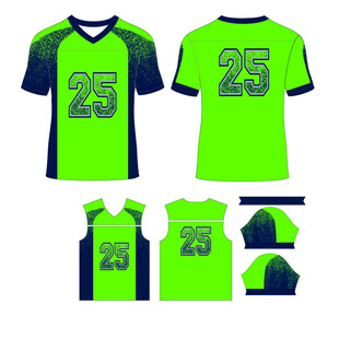 荧光绿足球服套装展示