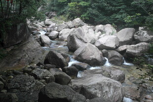 山间乱石溪流自然美景