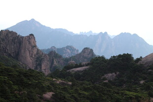 壮丽山景 绿意盎然的峰峦
