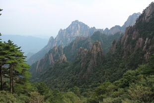 壮丽山景 绿意盎然的峰峦