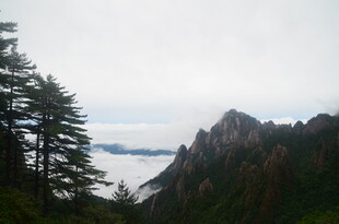 云雾缭绕的壮美山景