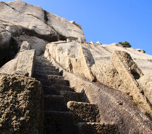 山间石砌阶梯 自然景致