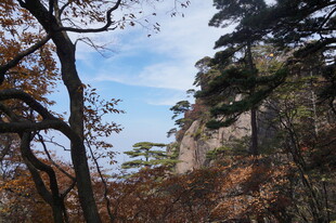 山林峭壁间的秋日景致