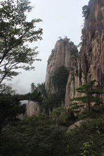 巍峨山峦间的葱郁景致