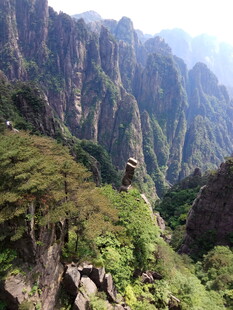 壮丽山峰与葱郁植被景观